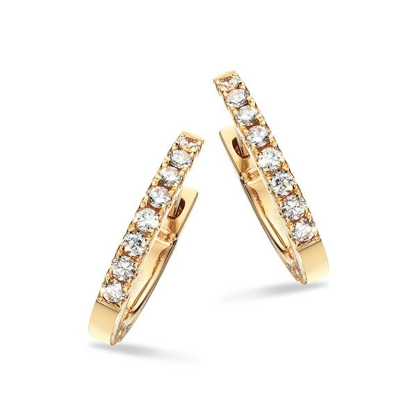 Dazzling creoler fra Scrouples i 14 kt guld med 0,22 ct diamanter – klassisk design med click-lås.